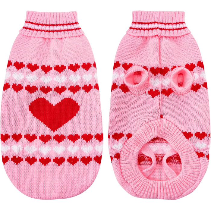 Теплий в'язаний зимовий пуловер для собак з коміром-горловиною, підходить для котів та цуценят, розмір Small