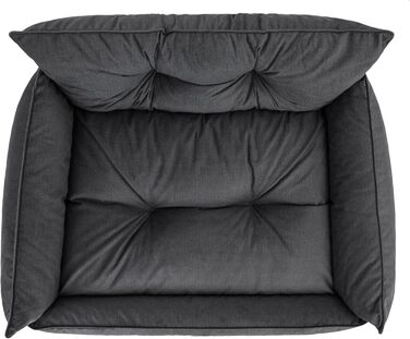Лежак для собак DOGGY Fancy XL 82x63 см, графітовий, матрац для тварин, диван, прошитий, знімний чохол