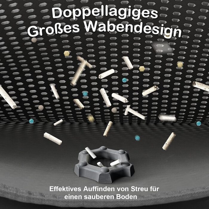 Килимок під лоток для котів 90x60 см XXL, EVA, двошаровий, вологостійкий, сірий