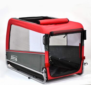 Причіп для собак Papilioshop Zeta – візок для тварин, 3 розміри, для собак, котів та інших домашніх тварин, стабільний, комфортний та практичний (Червоний L)