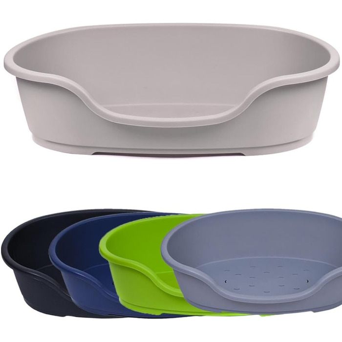 Корзина для собак Adena, пластик, 92 см (110 см), сіро-бежева