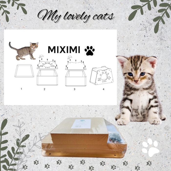 Дім-кігтеточка для котів Klein - екологічні меблі з картону, легкі, стабільні та компактні. Ідеально для маленьких квартир та котів будь-якого віку