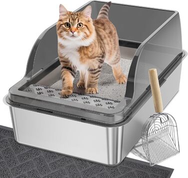 UPSKY туалет для котів з нержавіючої сталі з кришкою