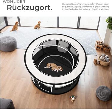 Тектейк® Вольєр для цуценят, аксесуари для собак, вольєр для собак складний, клітка для дрібних тварин (кролики, коти), вольєр для кроликів та морських свинок - Чорний | № 402438