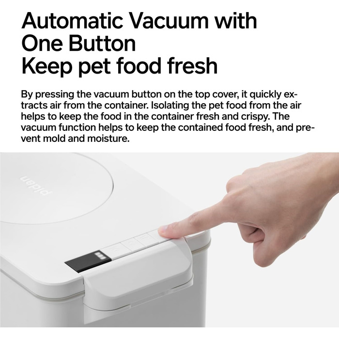 Контейнер для зберігання корму для тварин з вагами Pidan, 7.7 кг, вакуумний, для собак та котів