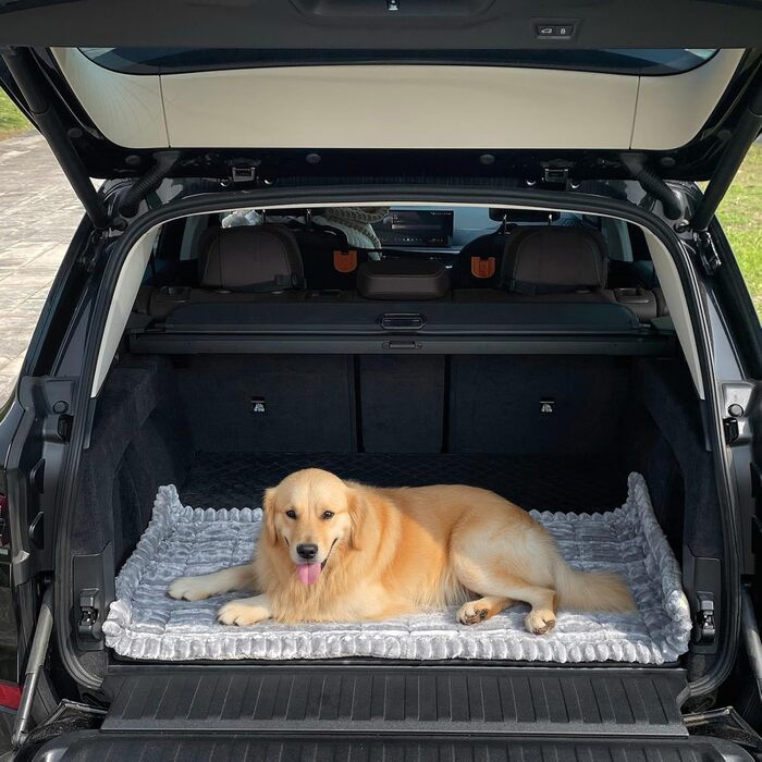 Чохол на сидіння автомобіля для собак, килимок-ліжко для собак, м'який, неслизький, для заднього сидіння авто, для собак, потовщений, з корду, світло-сірий, 63 x 138 см