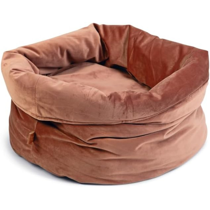 Корзина для кота Lotte Fluco, оксамит, рожева, 45x45x35 см