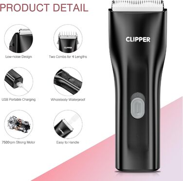 Набір для грумінгу собак LOFICOPER: безшумний триммер для догляду за шерстю, включає гребені та знімні насадки, IPX7, акумуляторний