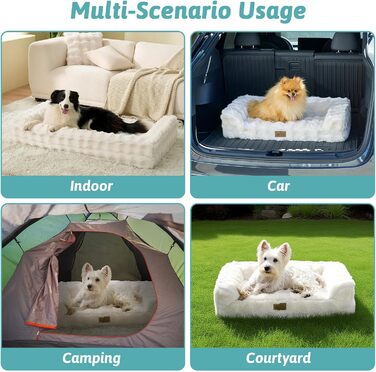 Ортопедичне ліжко для собак XL з штучного хутра, U-подібне, великі породи, водонепроникний чохол, антиковзаюче, м'яке, тепле, для прання