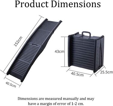 Рампа для собак 160 см, автоскладана, чорна, до 65 кг, для SUV та LKW