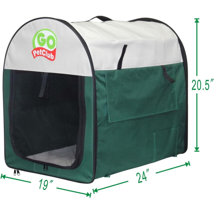 М'яка переноска для собак Go Pet Club, 61 см, зелена