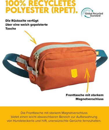 Сумка на пояс Woolly Wolf Alpha 360 для собак Terracotta Mix з перероблених матеріалів