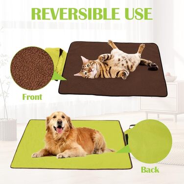 Водонепроникний килимок для собак та котів, 100x70 см (зелений)