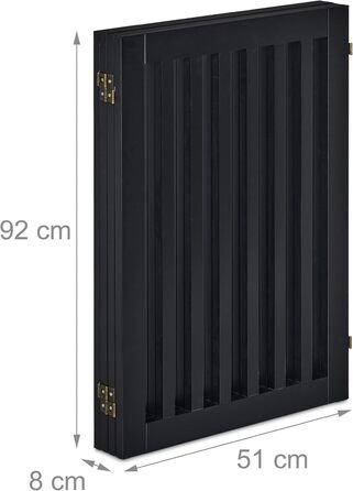 Захисний забірчик для собак Relaxdays, 92 x 206,5 см, 4 панелі, чорний, розкладний, з ніжками, МДФ