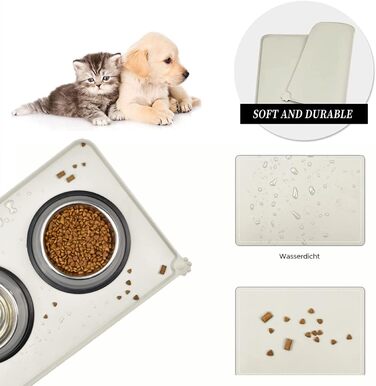 Підкладка під годівницю для собак та котів Fressnapf, силікон, вологостійка, антиковзаюча, 47x30 см, сіра