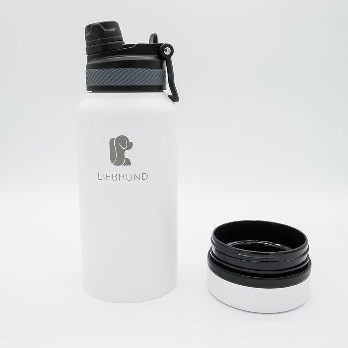 Термопляшка для собак Liebhund ThermoBott 700мл з мискою - ізольований нержавіючий сталь