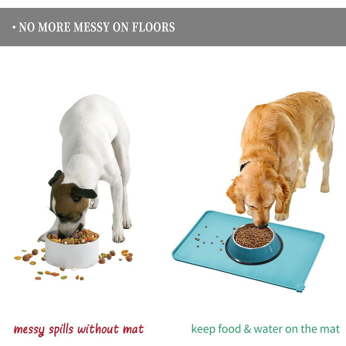 Силіконовий килимок для тварин Reopet - водонепроникний килимок для собак та котів з піднятими бортиками, 60 x 40 см, 1 шт.