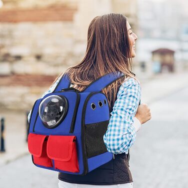 Рюкзак для кота PETCUTE, блакитний: зручний, дихаючий, з підкладкою. Ідеальний для транспортування котів та маленьких собак