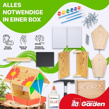 ITA DIY годівниця для птахів з набору для збирання та розмальовування FlybyFeeder - Комплект для рукоділля для дітей