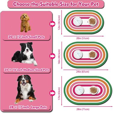 Підкладка під годівницю для собак та котів METEOROCK, 71x43 см, швидковисихаюча, легко миється, рожеве сердечко
