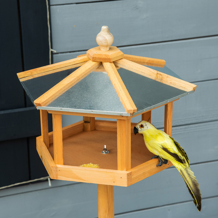 PawHut Birdhouse Bird Villa Годівниця для птахів з підставкою та цинковим дахом 113x40x40 см, погодостійка годівниця для птахів для саду та патіо