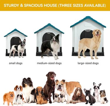 Кізочок для собак Lanco - вольєр для маленьких собак, внутрішній та зовнішній, 68x55x66 см, блакитний та білий