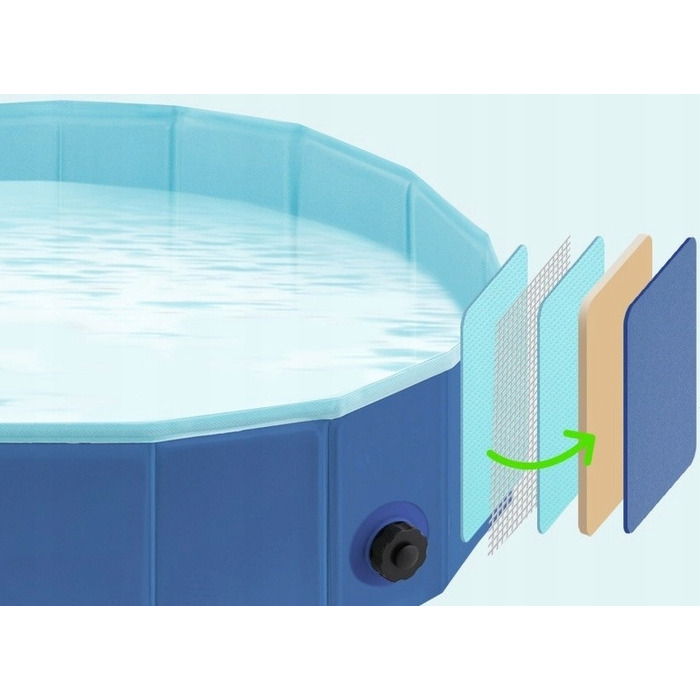 Складаний басейн для собак, сірий, 160x30 см, 600 л