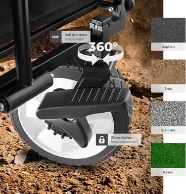 Тектейк - візок-валіза складний, чорний, 80 кг, з сумкою для перевезення на пляж, у сад