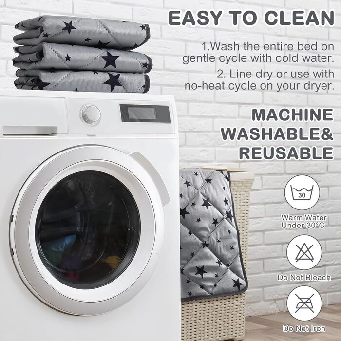 Самогріюча ковдра для котів та собак Namalu зі зірковим візерунком, 45 x 60 см. М'яка, тепла, миється, антиковзаюча, для дому та вулиці.