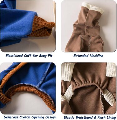 Зимовий одяг для собак породи Віндхаунд: теплий флісовий комбінезон/мантійка, 4 лапи, розмір 4XL (колір: коричневий)