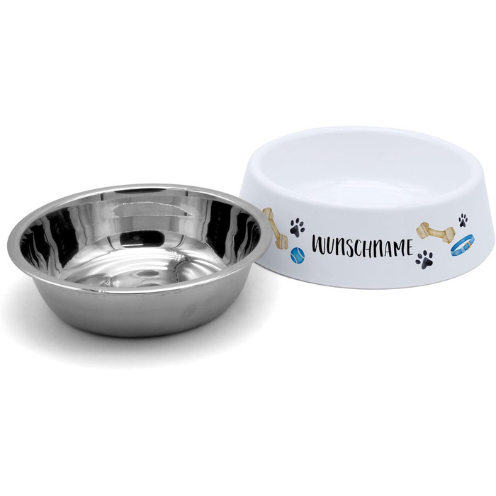 Миска для корму з іменем для собак PrintPlanet® - персоналізована миска для тварин з друком (Layout 4)