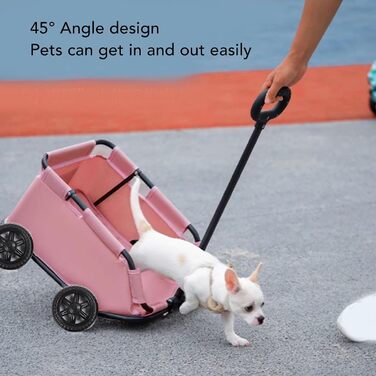Візок для собак до 12,9 кг, універсальний для собак та котів, складаний, 4 колеса