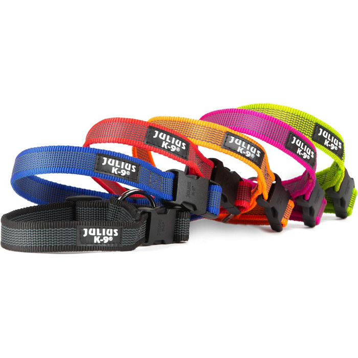 Нашийник для собак JULIUS K-9 200HA-K-2015 серії Color & Gray, чорно-сірий, регульований, 50 мм, 49-70 см, з надійним закриттям та логотипом, 1 шт.