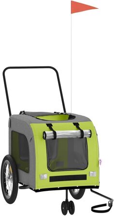 Причіп для тварин на велосипед, Oxford, тканина та метал, помаранчевий та сірий (63 x 121 x 65 см)