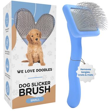 We Love Doodles Зубчаста щітка для малих та середніх собак з довгою шерстю, ідеальна для догляду за шерстю, довгі голки, преміум якість