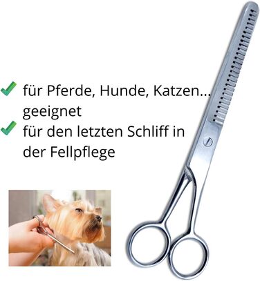 Ножиці для вирівнювання шерсті тварин AMKA з нержавіючої сталі, двосторонні