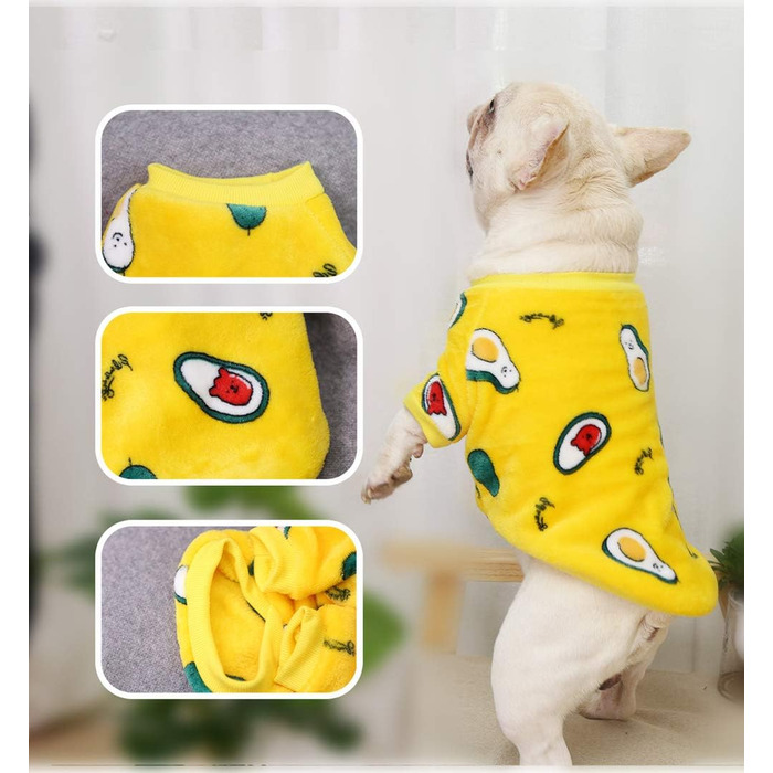 Теплий зимовий костюм для собак та котів YRRYGMN з м'якого флісу (колір: жовта авокадо) - XX-Large