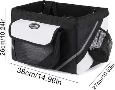 Універсальний велотримач для собак, корзина для собак, транспортна сумка з м'якими боковинами, водонепроникний сидіння для тварин чорного кольору