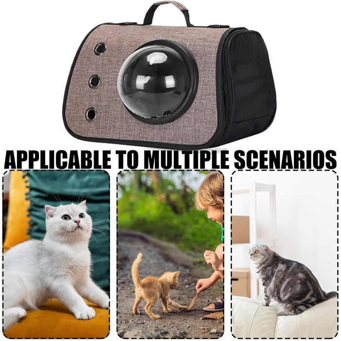 Транспортна сумка для кота/собаки: переноска для кота, переноска для собаки, дорожній аксесуар для тварин, складана переноска для маленьких та середніх котів/собак (Сірий)