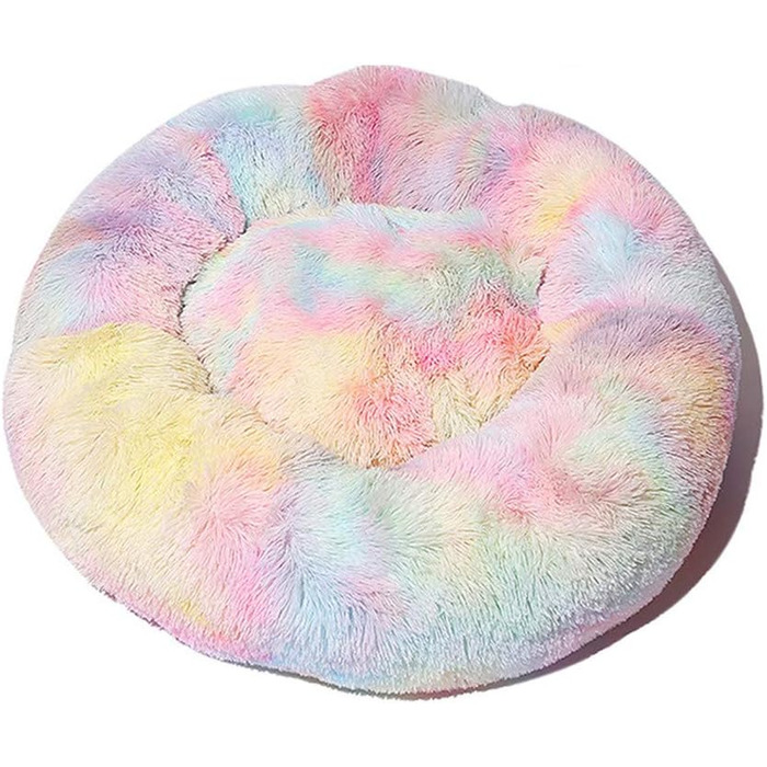 Кругле ліжко для собак та котів FANSU, м'яке, плюшеве, антиковзаюча база, різних кольорів та розмірів (80 см)