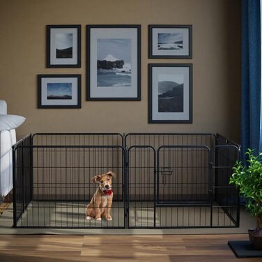 Металевий вольєр для собак та цуценят, переносний загон для тварин, ігровий майданчик на вулицю (12 шт.)