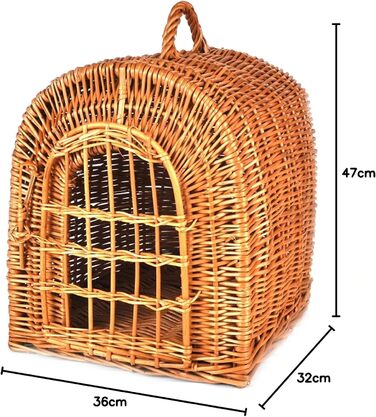 Транспортна переноска для кота/собаки з плетеного лози з подушкою, K5-080-SBWK