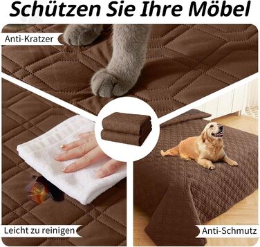 Водонепроникний килимок для собак Homaxy, килимок для собак на вулицю, миється, двосторонній, м'який килимок для котів, для дивану, ліжка, в подорожі (130x100 см, 203x152 см, коричневий+шоколадний)