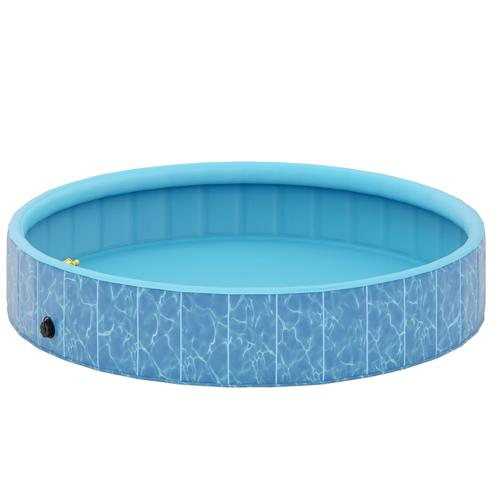 PawHut Dog Pool Складаний весловий басейн з фонтаном і подушкою для води Дизайн Ø160 x 30 см Нековзна ванна для собак Басейн для собак і кішок | Аосом