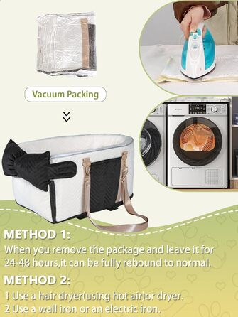 Автомобільний крісло для собак, переноска для маленьких собак до 5,9 кг, з м'яким, знімним, миючим подушечкою