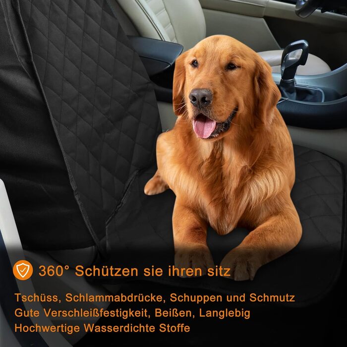 Чохол на автокрісло для собак Alfheim, чорний, нековзкий, захист від подряпин, для вантажівок, фургонів та SUV