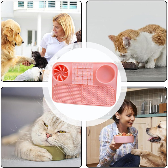 Повільний годівник для собак - килимок-головоломка, килимок для іграшок, рожевий, L