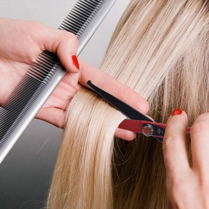 Професійна перукарська ножиця PURPLEBIRD 6 дюймів з нержавіючої сталі, безпечні закруглені кінчики, для дітей та початківців, ідеальний зріз вдома. Червоний