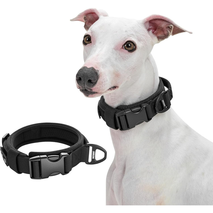 Нашийник для собак OneTigris, тактичний, з ручкою, чорний, S (30-40 см)