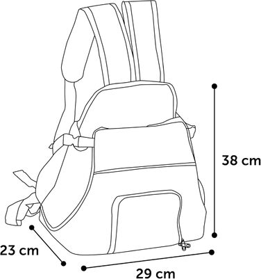 Сумка для собак Xanty Taupe – 29x23x38 см – поліестер – з шнурком, світловідбивачами, знімним дном, страховочною лінійкою, лямками на плече та талію